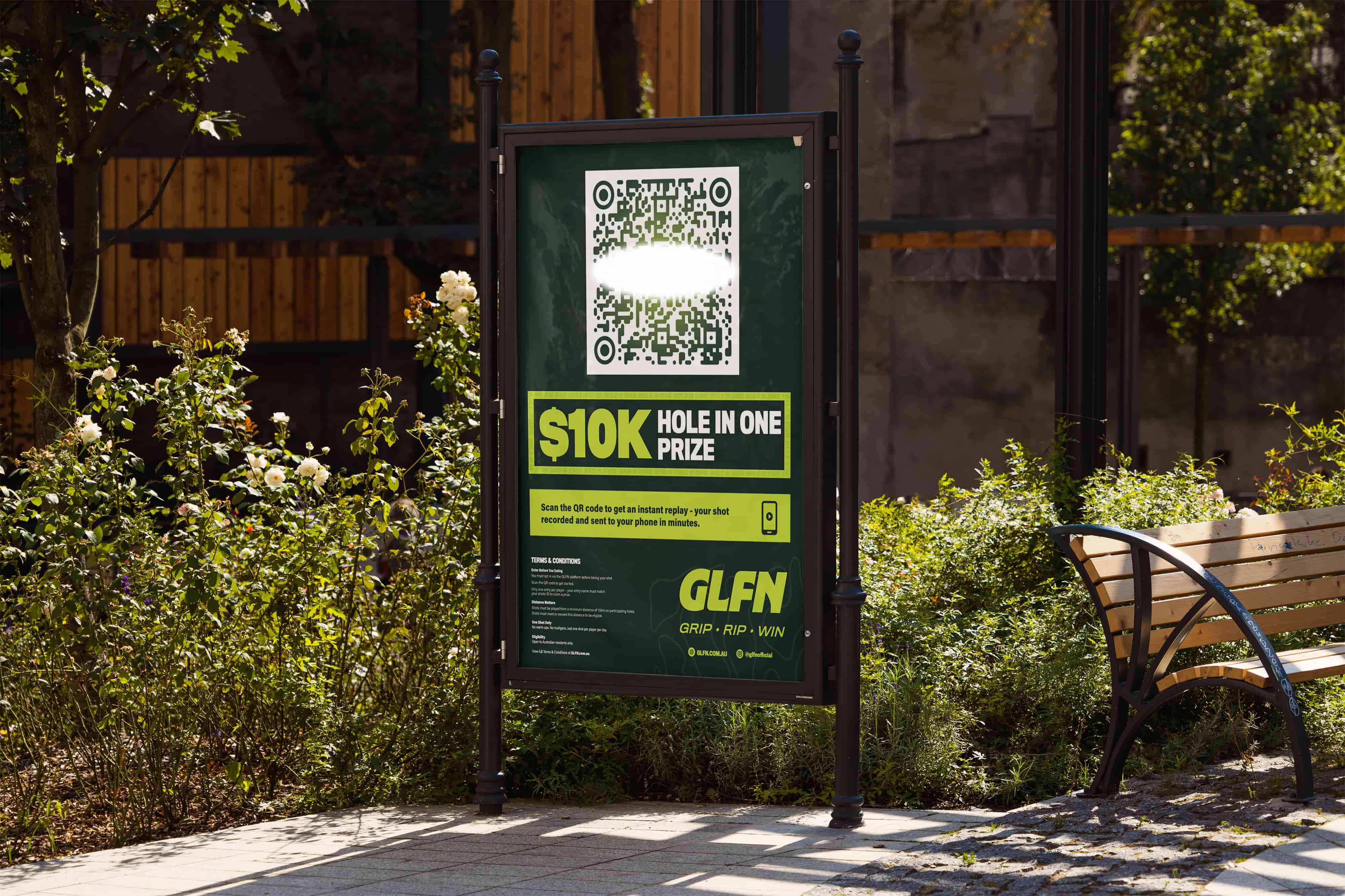 Outdoor hole-in-one prize signage design by Motakabbir Hossan