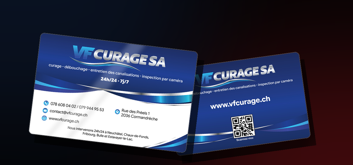 VF Curage SA business card print design with spot UV finish by Motakabbir Hossan