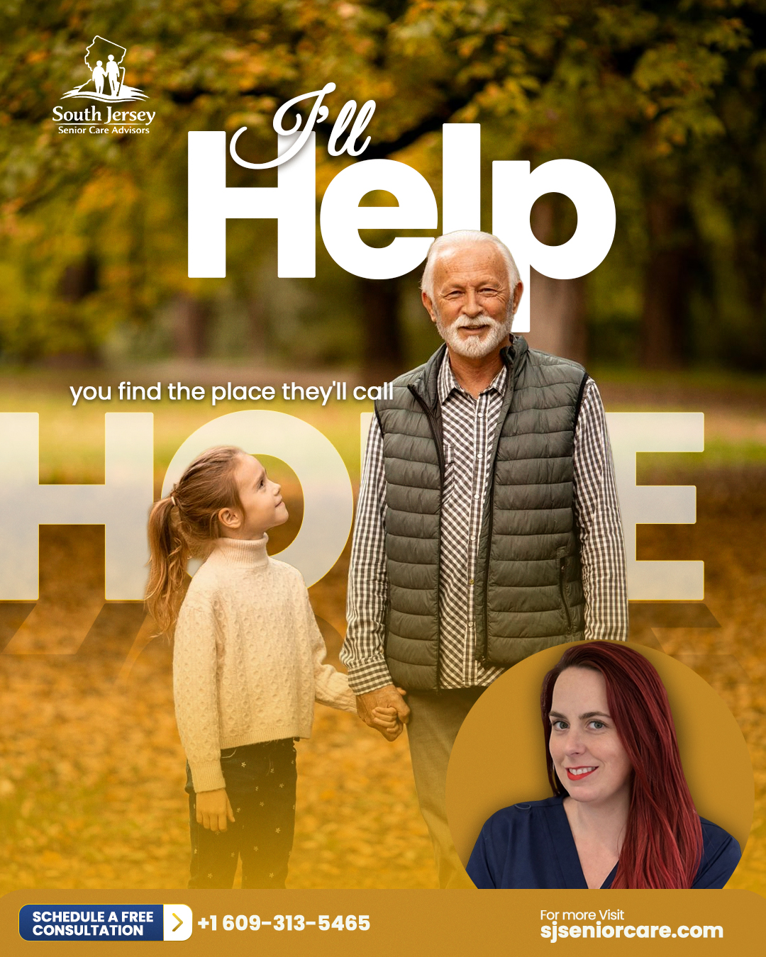 Family Moment Emotional family-moment graphic pairing a real human moment with the advisor's promise to help — Instagram graphic design by Motakabbir Hossan